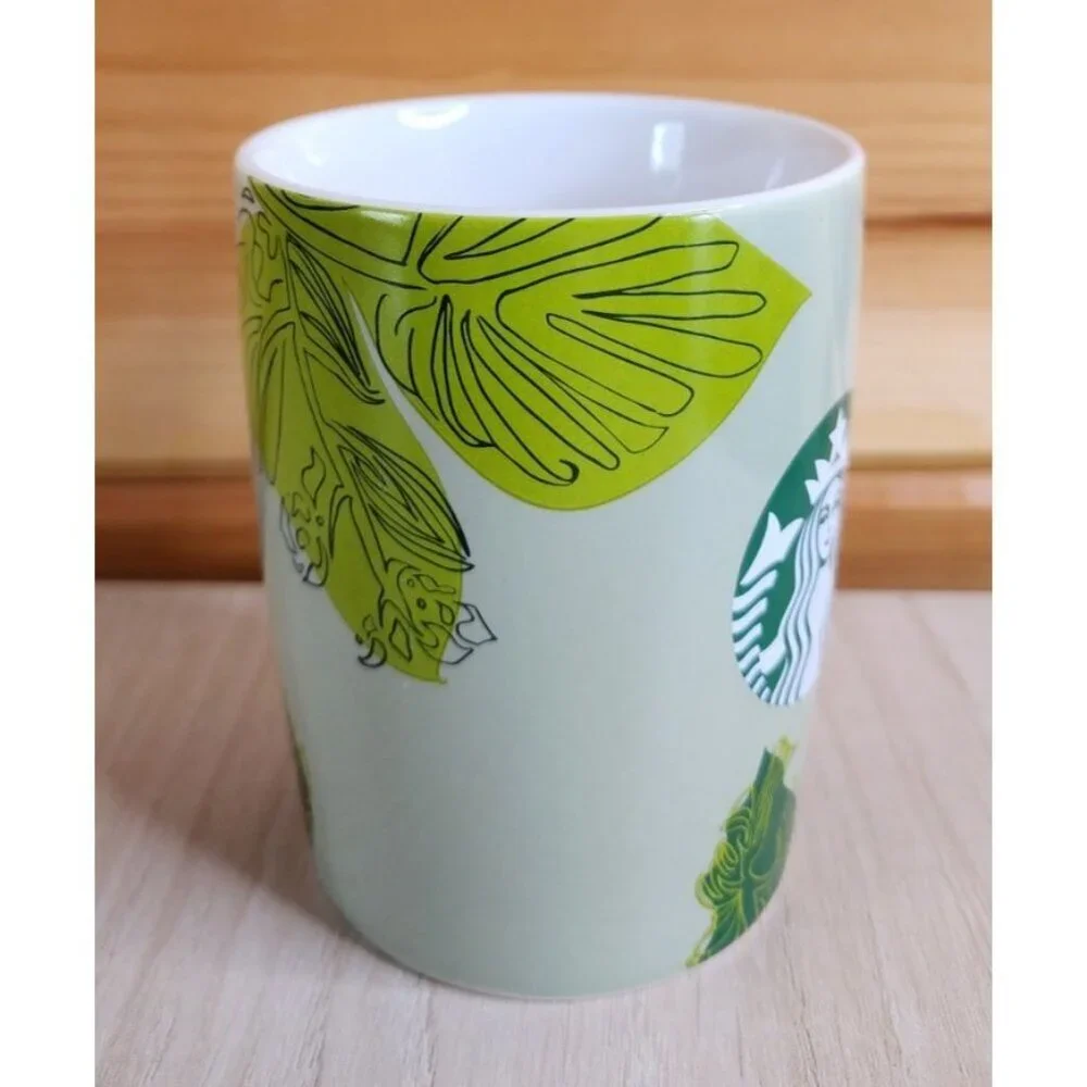 Starbucks Coffee Mug 2021 Green Leaf Mermaid 10 Fl Oz 4in Cup Coffee Bar